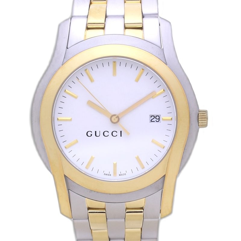 GUCCI G Class YA055214 Gold Plated Stainless Steel Mens Watch 130379 Pre-Owned