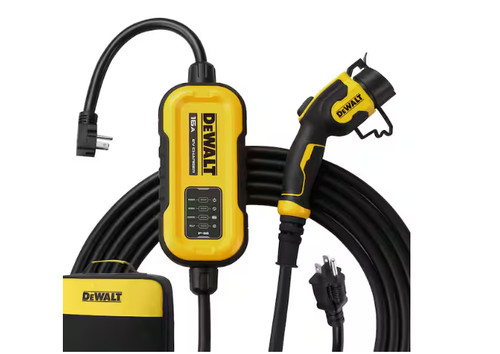 DEWALT Level-2 Portable Electric Vehicle EV Charger up to 16 Amps, 120-240-Volt