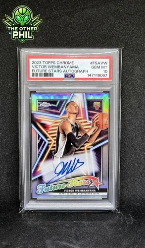 VICTOR WEMBANYAMA 2023 Topps Chrome Future Stars Autographs RC #FSA-VW PSA 10