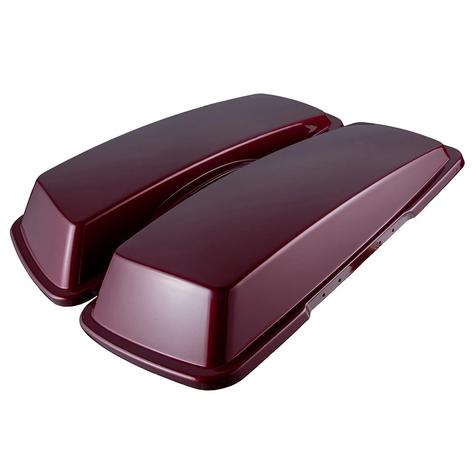Crimson Red Sunglo Saddlebag Lids Cover Fits Harley Street Road Glide 1994-2013 - Image 3 of 4