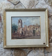 Quadro -Chiesa- realizzato ad acquerello su carta