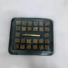 Jeu de tampons alphabet en cuir A-Z 15 mm laiton 26 pièces avec étui...
