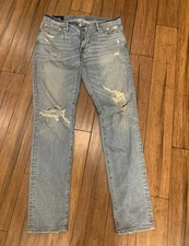 Abercombie Fitch Men’s Athletic Skinny Stretch Distressed Jeans Sz 32” W/ L-34”