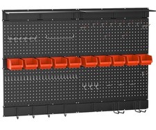 Pegboard Wall Organizer, 48X 36 inch for Garage Storage with Hooks, Black
