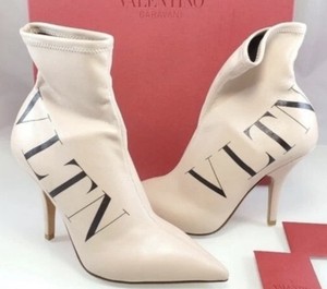 NEW Valentino Garavani VLTN Faux-Leather Logo Sock Boots Bootie Sz 38 US8 $995