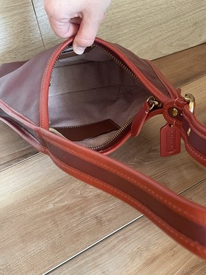 Coach Ergo Colorblock Oxblood Wine Red Leather Crescent Shoulder