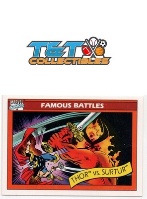 Thor vs. Surtur 1990 Impel Marvel Universe #91 100