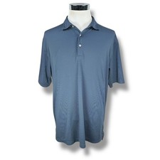 Peter Millar Summer Comfort Polo Shirt Men  s XL Golf Blue White Striped Stretch