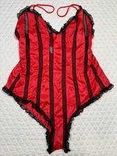 JC Penney Negligee VINTAGE Seductive Teddy Size 12 Red Black BEAUTIFUL