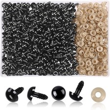 UPINS 600 Pieces 10MM Safety Eyes with Washers Black Plastic Safety Eyes for ...