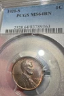 1920-S 1C MS64 BRN PCGS, Needle Sharp Strike, Very Nice Surfaces, RD/BRN Color