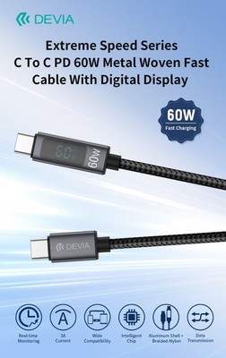 1m Cable de carga rápida USB C a Tipo C de 60W con dos cabezales 1m Cable de carga rápida USB C a Tipo C de 60W con dos cabezales