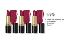 Revlon Super Lustrous Lipstick, 046 Bombshell Red, New Sealed Pack Of 3