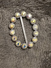 Vintage Antique Ab Rhinestone Scaft slide clip Belt Buckle slide New Old Stock