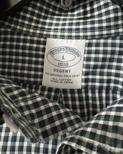 Brooks Brothers Regent Shirt Mens Size Large Blue Check Plaid Long Sleeve Cotton