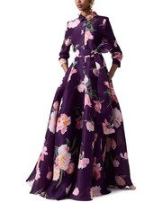 Carolina Herrera Trench Silk Gown Women's Purple 0