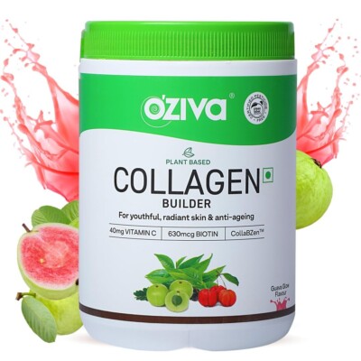 OZiva Vegan Collagen Supplement For Women & Men (Guava Glow), 200g (1er Pack)