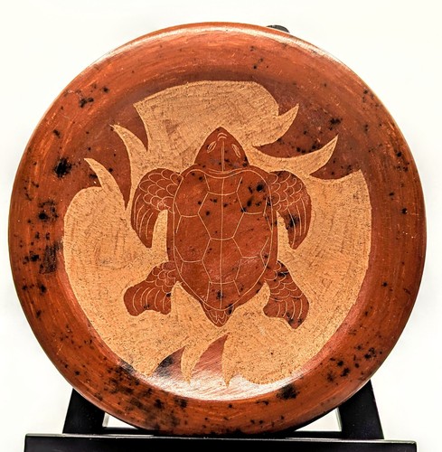 Vintage Redware Pottery With Turtle Design Plate (Hand Made in Indonesia) - 第 1/6 張圖片
