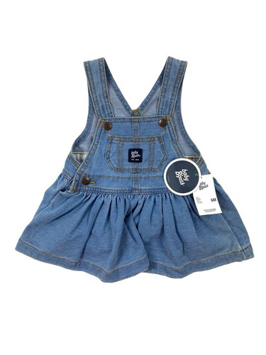 NEW BABY B'GOSH 'Denim Jumper Dress' Baby Girls 6 Months OshKosh Overalls Blue - Picture 2 of 10
