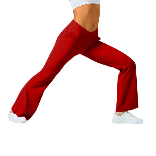 Women Yoga Gym Sports Flared Pants High Waist Stretchy Joggers Casual Trousers - Picture 19 of 28