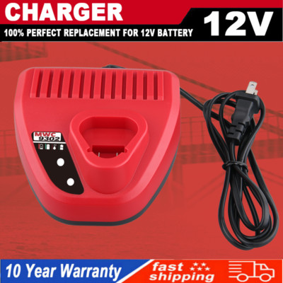 Rapid Charger for Milwaukee M12 C12C 12V Li-ion battery XC 48-11-2401 2402 2411