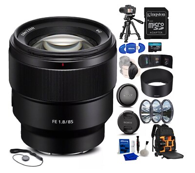 Sony FE 85mm Lens Filter Kit 256 GB Card Starter Bundle