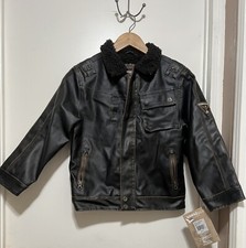 Hawke  Co. Boys Size 4T Aviator Bomber Brown Jacket Water Resistant NWT