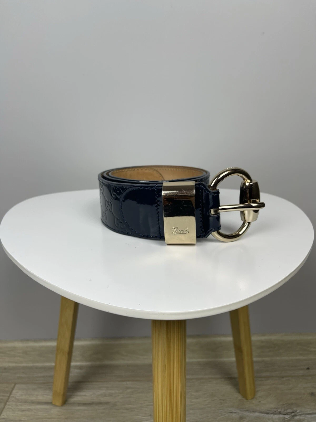 Ceinture femme Gucci monogramme cuir verni taille 105