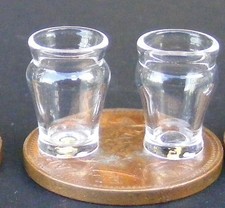 Dolls House 2 Drinking Glasses Bar Real Glass Half Pint Drink GLA29bh tumdee