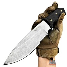 10" Fixed Blade Knife 5" Partially Serrated Blade Camping Knife Survival Knife