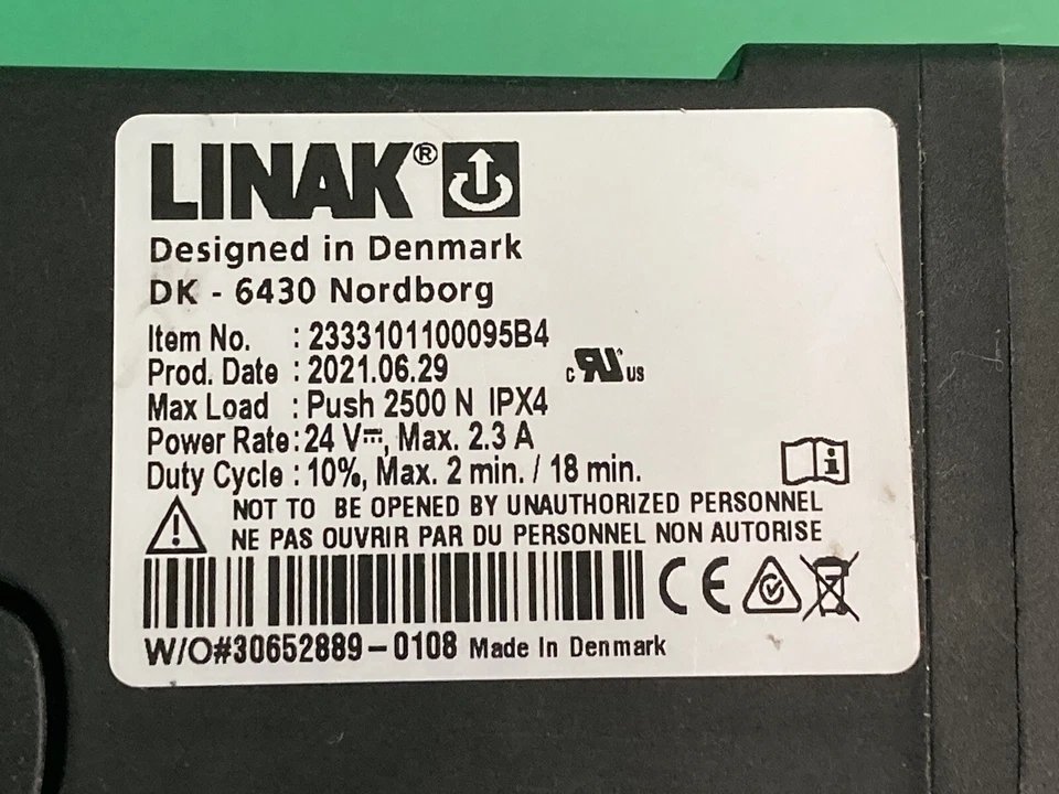Actuador de respaldo LINAK para silla de ruedas eléctrica ARTÍCULO NO. 233101100095B4 #J028 Foto 2 de 4