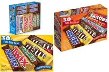 Mars Chocolate Candy Full-Size Bars Twix Snickers Milky Way M M's 30CT Favorites