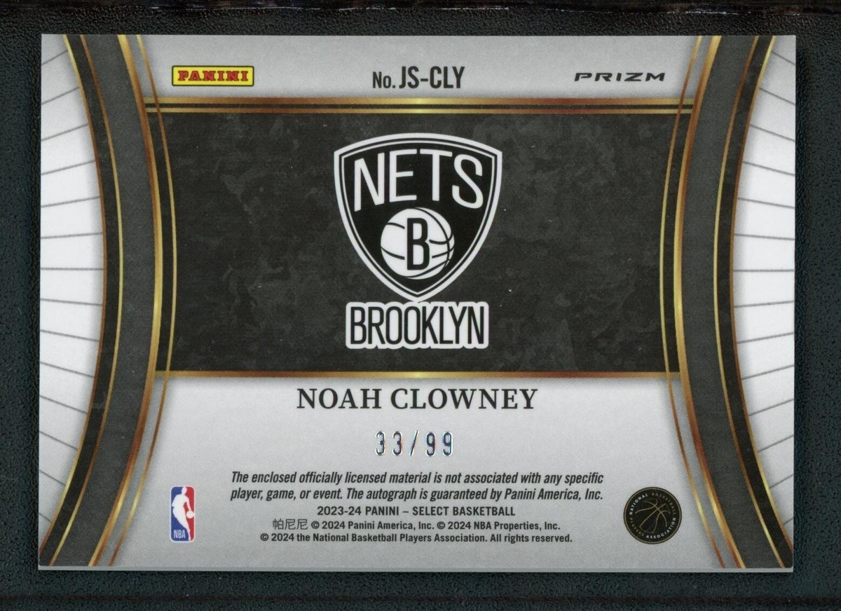 2023-24 NOAH CLOWNEY 33/99 AUTO JERSEY PANINI SELECT SILVER RC 