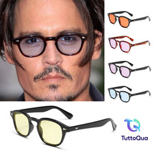 OCCHIALI DA SOLE UOMO JOHNNY DEPP TONY STARK STILE MOSCOT VINTAGE LENTI UV400
