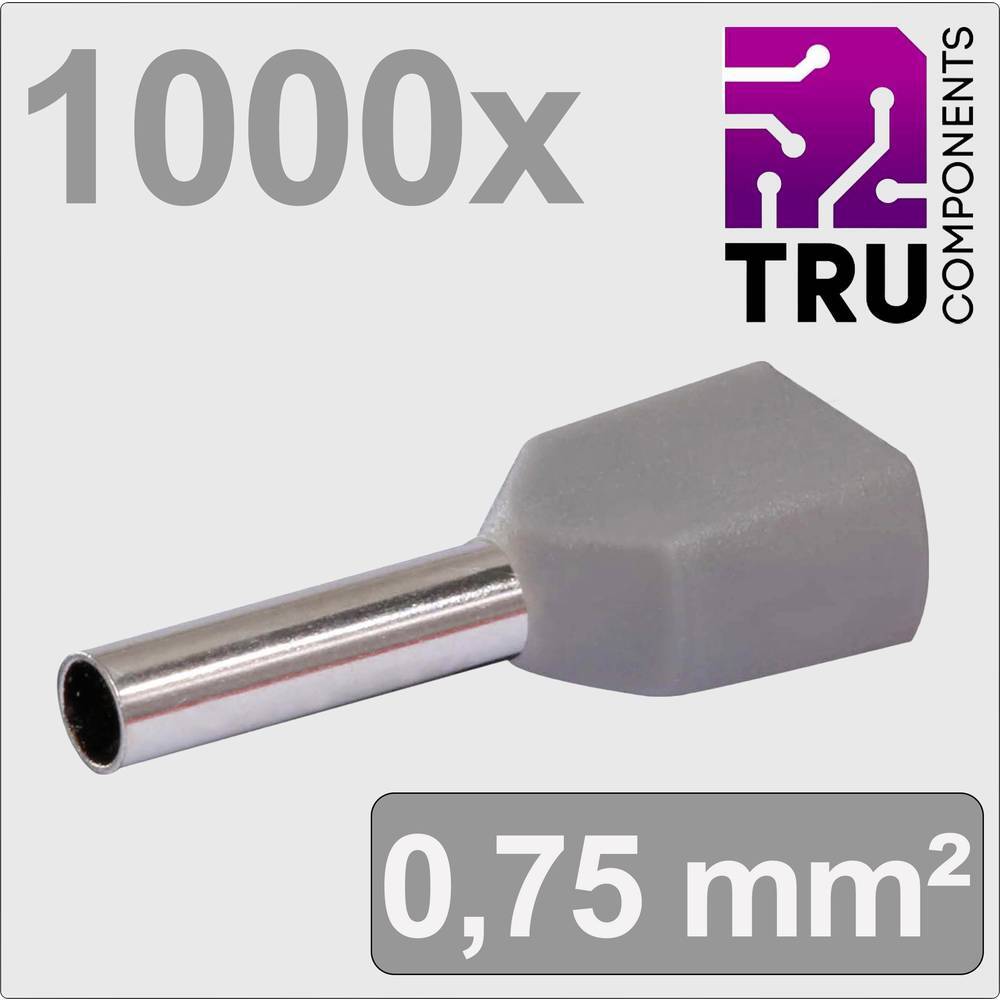 1000 упаковок TRU COMPONENTS TC-13377228 Zwillings-Aderendhlse 075 мм2 2590₽