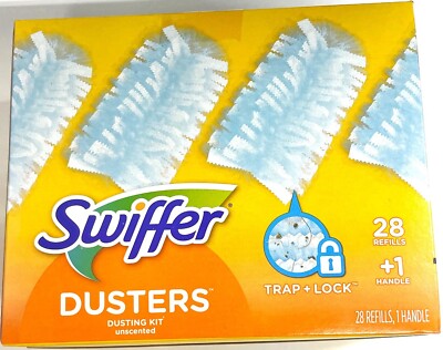 Swiffer Dusters Multi-Surface Cleaning Refills, Unscented, 28 count with Handle