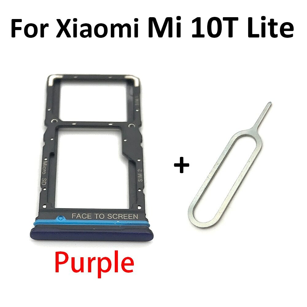 Doppio Vassoio Carta SIM Per Xiaomi Mi 10T Lite 5G M2007J17G - Grigio Con Guarnizione E Sim Pin | Ricambio Originale