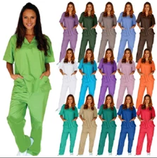 Medical Nursing Scrub Set NATURAL UNIFORMS Men Women Unisex Top Pants BP101 