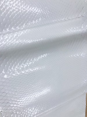 White Python Skin / Python leather / Pythonleder / Schlangenleder Weiss 2,47m