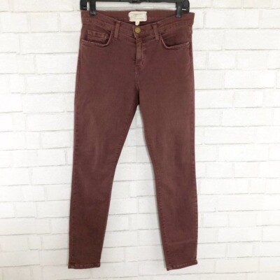 Current/Elliot Burgundy The Stiletto Skinny Jeans Women's Waist Size 29