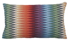 Oriental Cushion Cover Zig Zag Woven Fabric Colorful 20x12 in