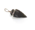 Black Obsidian Arrowhead Pendant Necklace with cord and velvet pouch Native