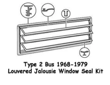 VW TYPE 2 BUS 1968-1979 BAYWINDOW WESTFALIA CAMPER JALOUSIE SIDE WINDOW SEAL KIT