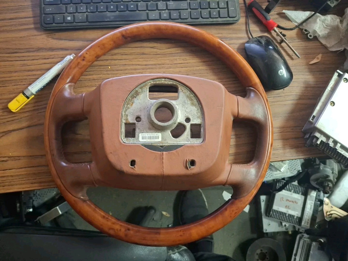 03-10 Bentley Continental GTC GT Flying Spur Driver Steering Wheel Wood OEM