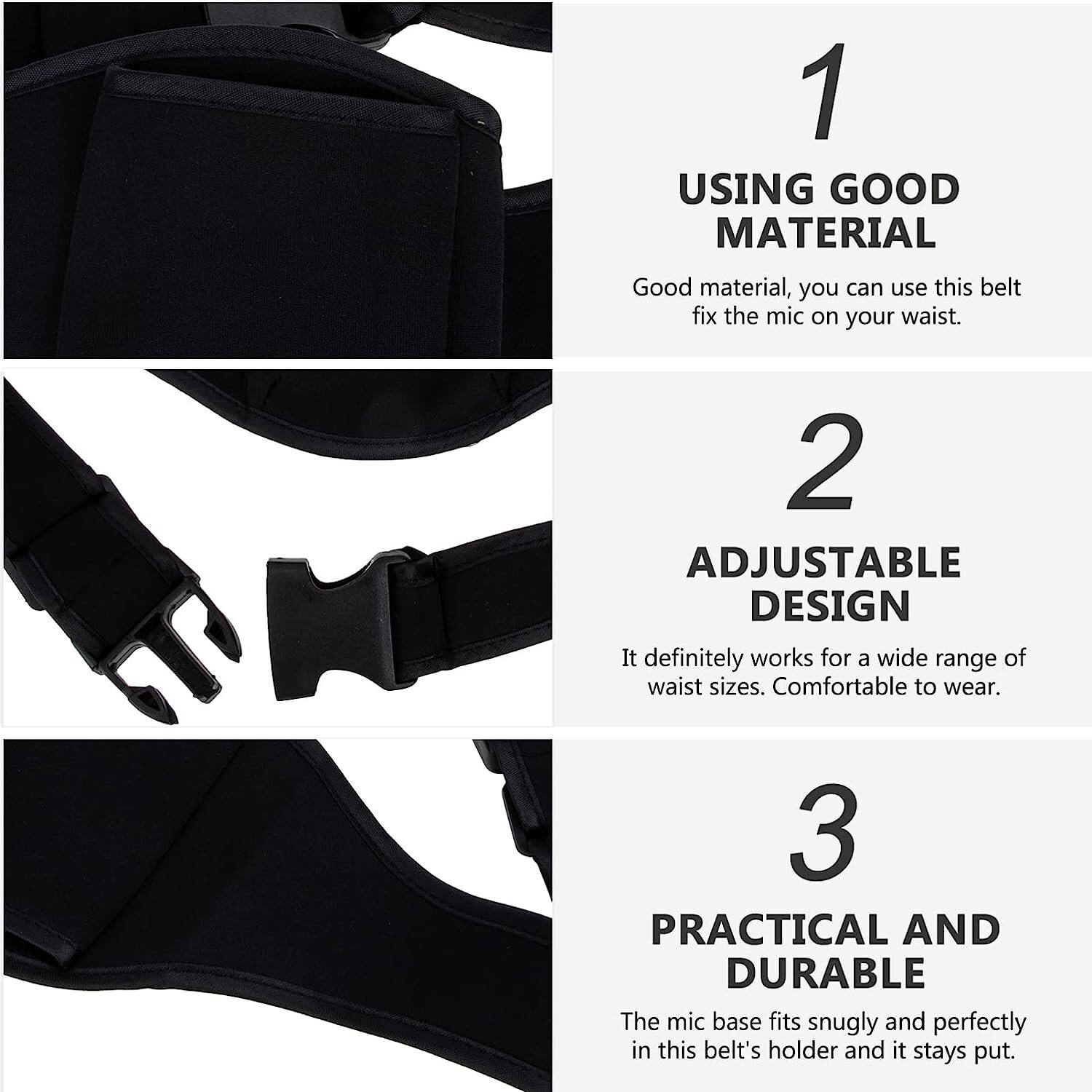 Mic Belt with anti Dropping Strap Microphone Holder Pack Belt Fitness