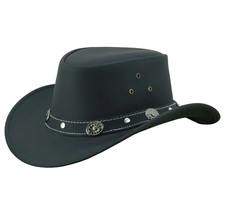 Real Leather Western Hat Cowboy/ cowgirl style Matt Finished Leather Hat.