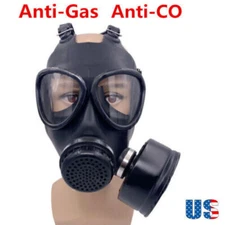 Chemical Gas Mask Full Face Protect Respirator 40MM Carbon Cartridge Box Anti Co