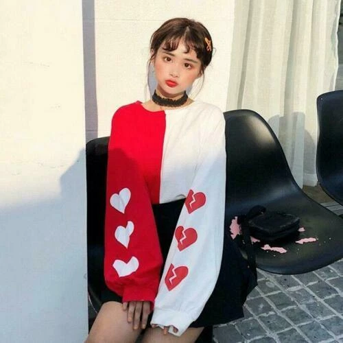 Mujer Niña Camiseta Mangas Largas Algodón Harajuku Kawaii Ropa Coreana Ulzzang - Imagen 14 de 14