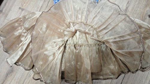 ROCK & ROLL UNDERSKIRT FULL ELASTIC WAIST 2 TIER 2 LAYER MUSTARD/GOLD 10-18 - Picture 6 of 7