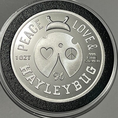 Peace Love & Hayleybug Lion Rare Coin 1 Troy Oz .999 Fine Silver